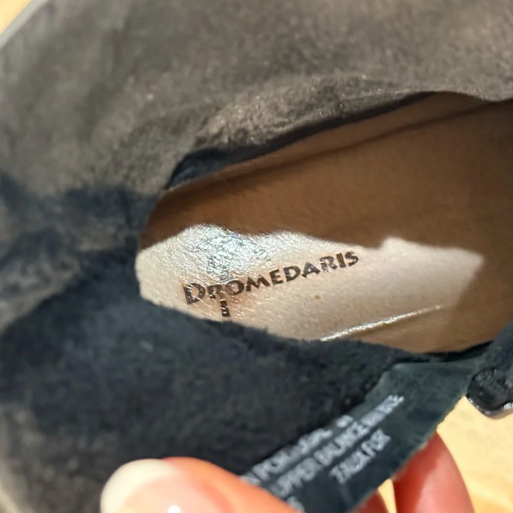 Women’s DROMEDARIS Kikka black leather & suede boots- Size 37 - Picture 6 of 10